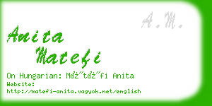 anita matefi business card